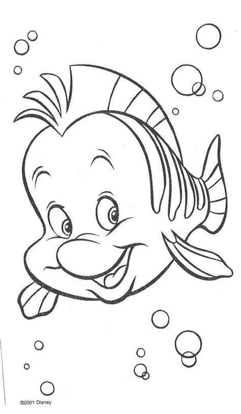 Flounder From The Little Mermaid Coloring Pages Mermaid Coloring