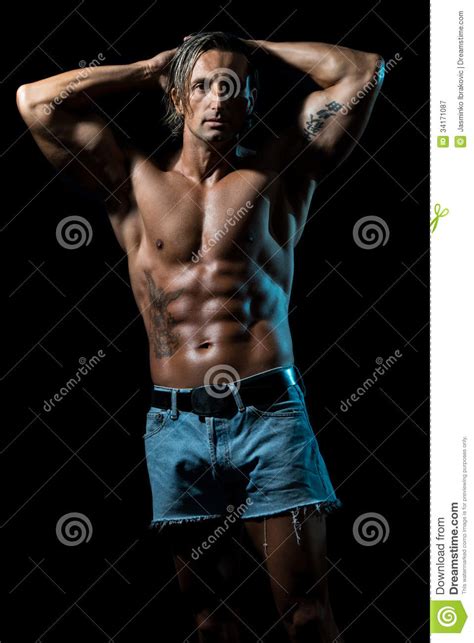 Muscular Male Stock Image Image Of Sensuality Camera 34171087