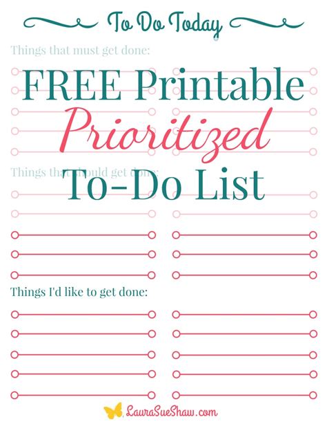 Printable To Do Lists To Get Organized