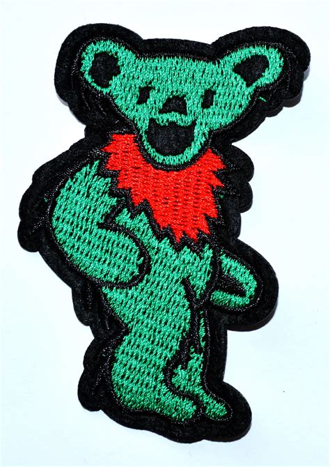 New Green Grateful Dead Dancing Bear Cute Exquisite Embroidered Iron On Patch Embroidered Iron