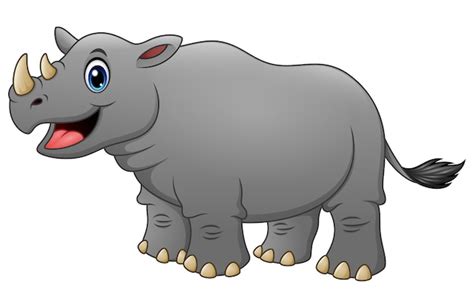 Ilustración De Dibujos Animados De Rinoceronte Lindo Descargar