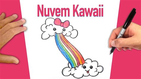 Como Desenhar Uma Nuvem Fofinha Kawaii Desenhos Faceis Aprenda
