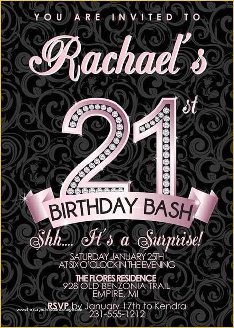 21st Birthday Card Templates Free Of Free Printable 21st Birthday