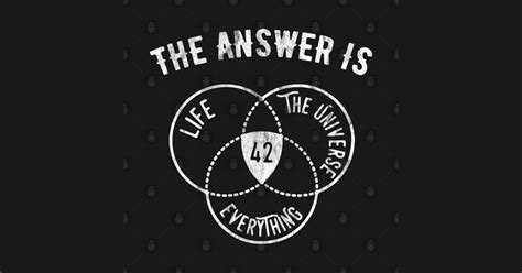 The Answer Is 42 Douglas Adams Venn Diagram Answer Kids T Shirt
