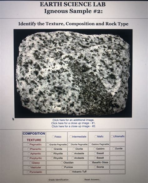 Solved Identify Igneous Rock 1 O Andesite Gabbro Granite