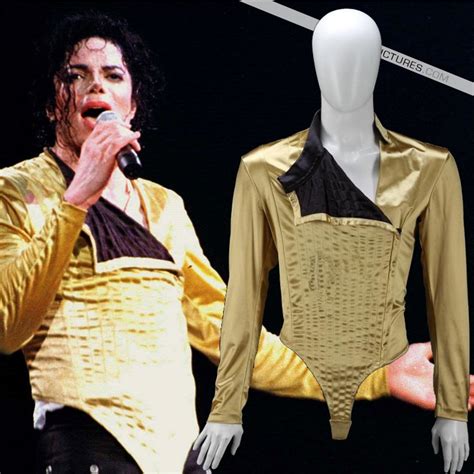 Hot Mj Michael Jackson Classic Bad Dangerous Jam Golden Body Suit