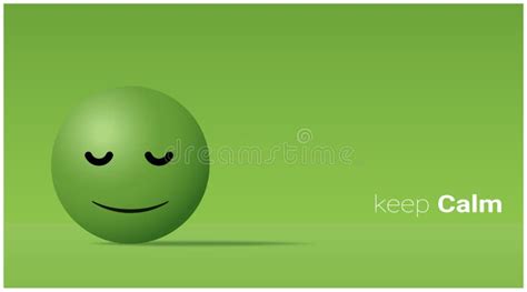 Emotional Background With Calm Green Face Emoji Vector Stock Vector