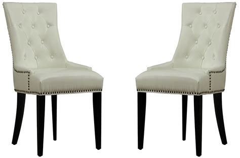 Uptown Cream Leather Dining Chair Set Of 2 From Tov D29 Coleman Furniture