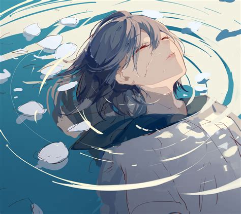 Zhibuji Loom Closed Eyes Anime Anime Girls School Uniform Water