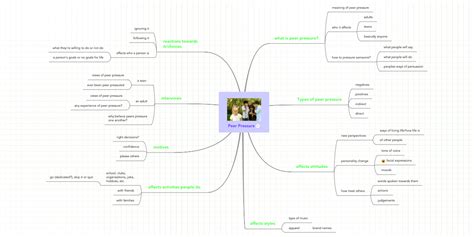 The desire to not be left out of what others are doing. Peer Pressure | MindMeister Mind Map