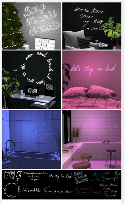Neon Light Set 2 By Novvvas Sims 4 Bedroom Sims 4 Cc Furniture