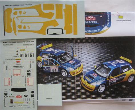 Renault Clio Kit Car S1600 N° 61 106 Rallye Monte Carlo 2003 Decal 143e