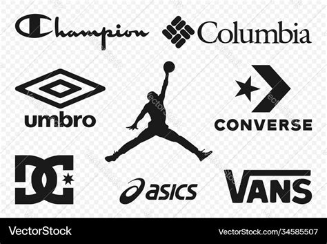 Top Clothing Brands Logos Set Most Popular Vector Image