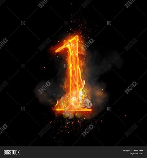 Fire Number 1 One Image And Photo Free Trial Bigstock