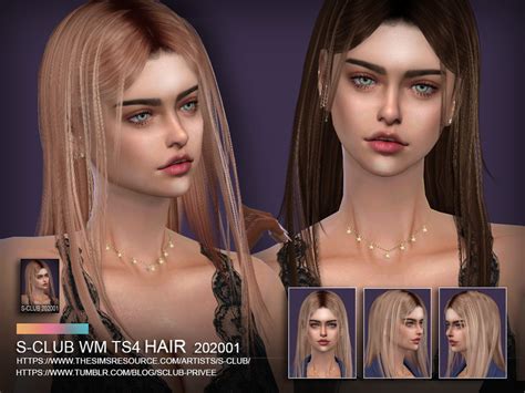 S Club Ts4 Wm Hair 202001 Created For The Sims Emily Cc Finds