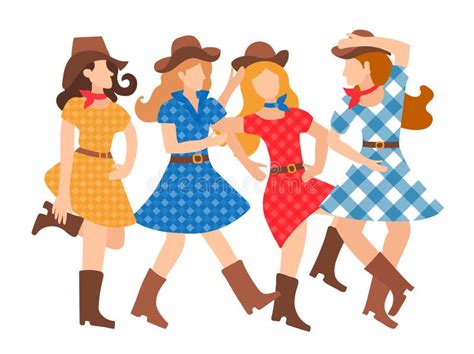 Country Line Dance Stock Illustrations 612 Country Line Dance Stock