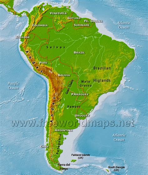 Physical Map Of Latin America And The Caribbean Teen