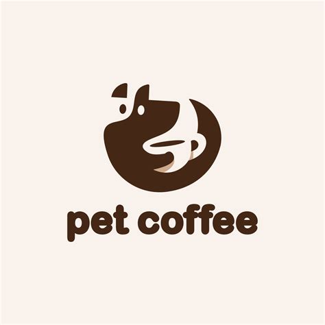 Logo Dog Coffee Icon Brown Template Vector Illustration 7214959 Vector