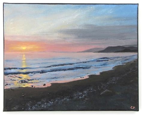 Realism Acrylic Seascape Painting 8x10 Small El By Theescapeartist
