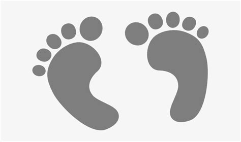 Baby Feet Clip Art At Clker Grey Baby Footprints Transparent Png
