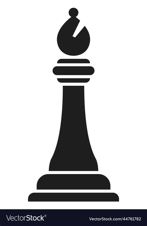 Bishop Figure Black Icon Chess Piece Symbol Vector Image