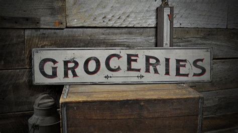 Primitive Groceries Sign Kitchen Sign Kitchen Decor Wood Etsy