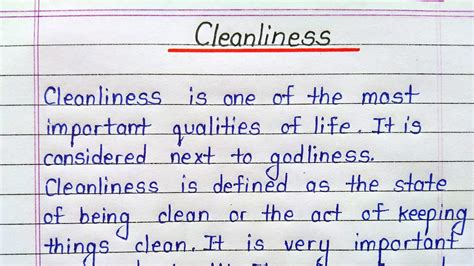 Cleanliness Essay In English Importance Of Cleanliness Essay Youtube