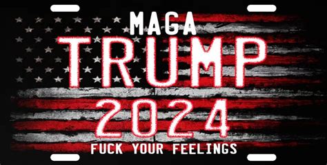 trump 2024 maga president american flag license plate fuck etsy