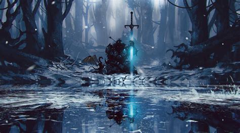 Check spelling or type a new query. knight, Artwork, Fantasy art, Snow, Winter, Forest, Sword, Lake, Reflection, Dragon Wallpapers ...