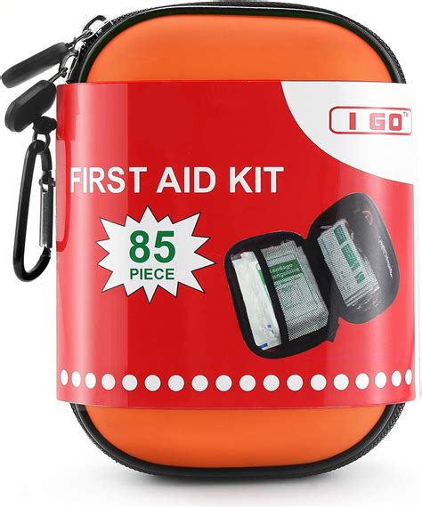 I Go 85 Pieces Hard Shell Mini Compact First Aid Kit