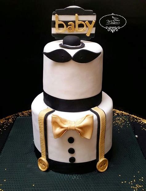Find baby shower game ideas to make this the best baby shower ever. Mustache cake for Baby Shower - Cake by Fées Maison ...