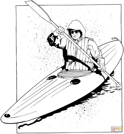 Coloriage Homme Dans Son Kayak Coloriages à Imprimer Gratuits