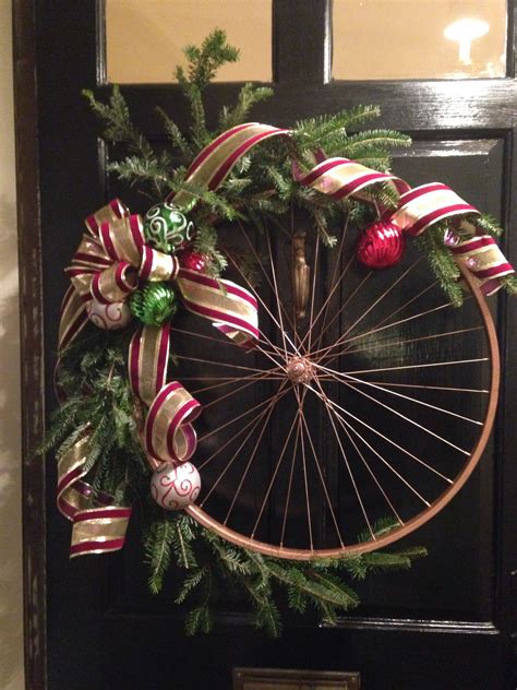 Bike Wheel Christmas Wreath Christmas Wreaths Xmas Wreaths