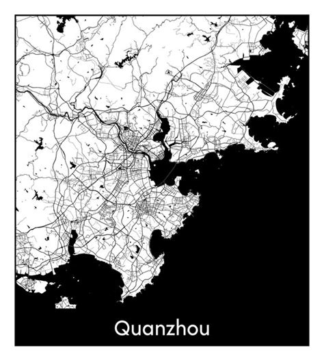 Premium Vector Minimal City Map Of Quanzhou China Asia