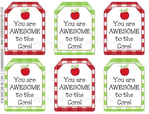 You Are Awesome To The Core T Tags Printable Teacher