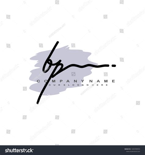 Bp Initial Signature Logo Handwriting Logo Royalty Free Stock Vector