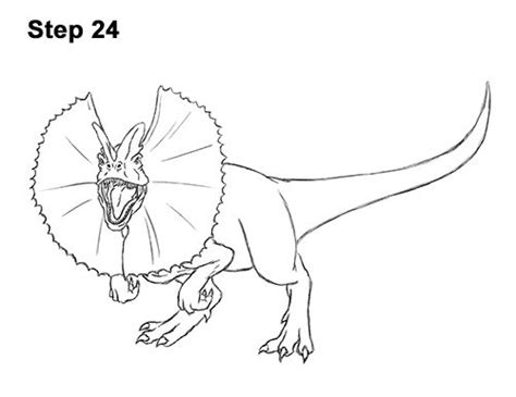 How To Draw A Dilophosaurus Dinosaur Coloring Pages Coloring Pages