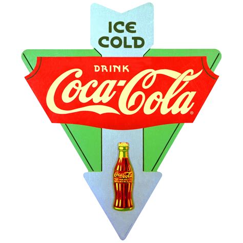 Drink Coca Cola Ice Cold Triangle Wall Decal 20 X 24 Vintage Style