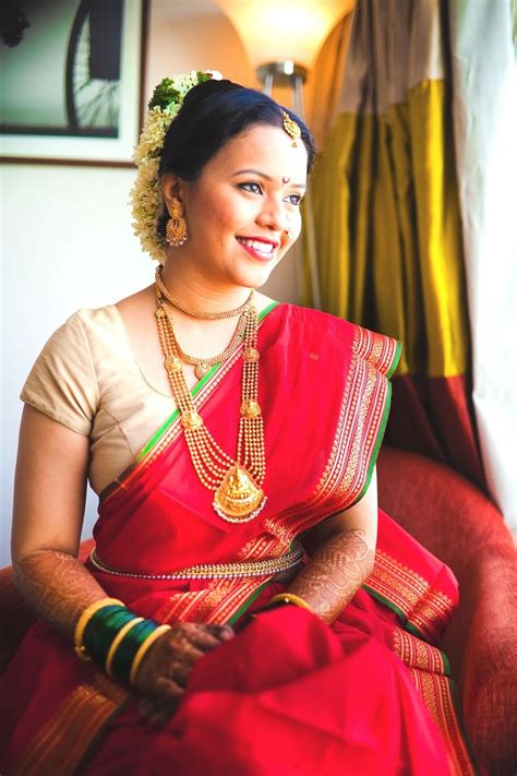 Classic Vintage Jewellery Paired With A Red Paithani Silk