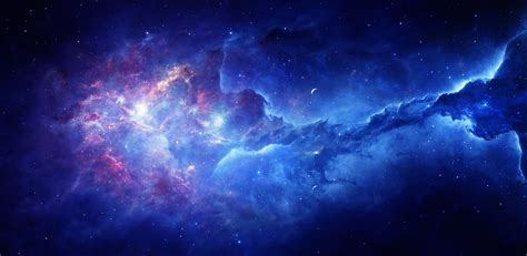 Space Nebula Stars Universe Colorful Dark Blue 1080p Wallpaper