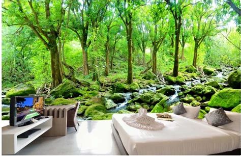 Oil Painting Forest Landscape Wall Mural Photo Wallpaper