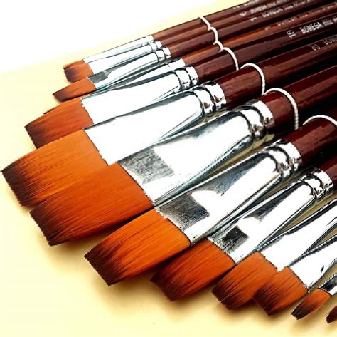 My Collection Flat Paint Brushes Set Of 13 Synthetic For Artist