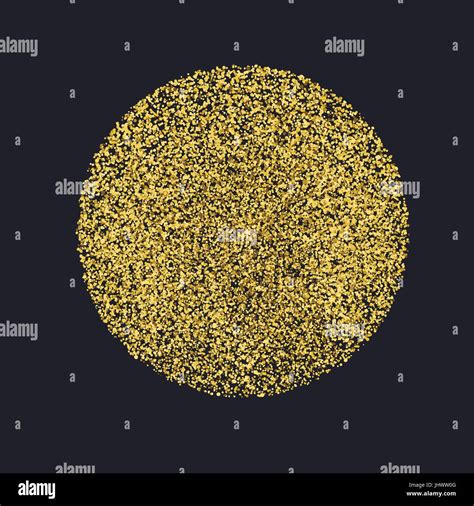 Circle With Gold Glitter Particles On Black Background Golden Foil