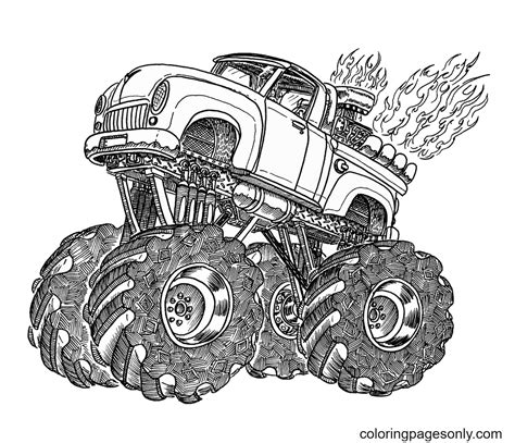Two Monster Truck Coloring Pages Monster Truck Coloring Pages