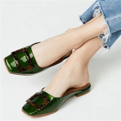 Womens Green Flat Shoes