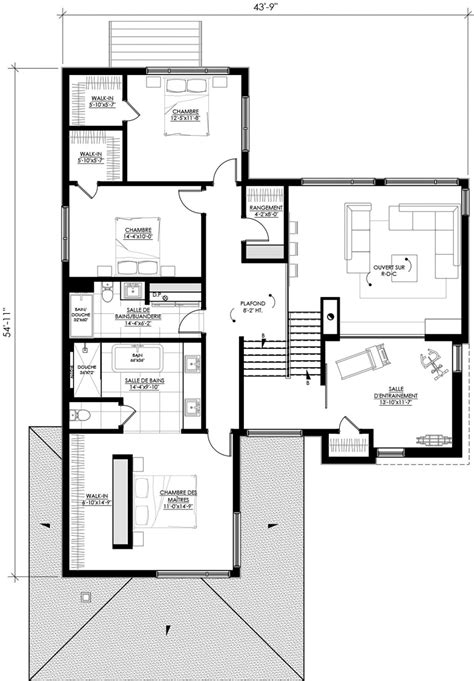 Plan De Maison Ë133 Leguë Architecture Walk In Contemporary House
