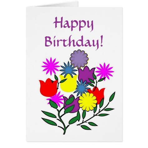 Cb Happy Birthday Spring Flowers Card Zazzle