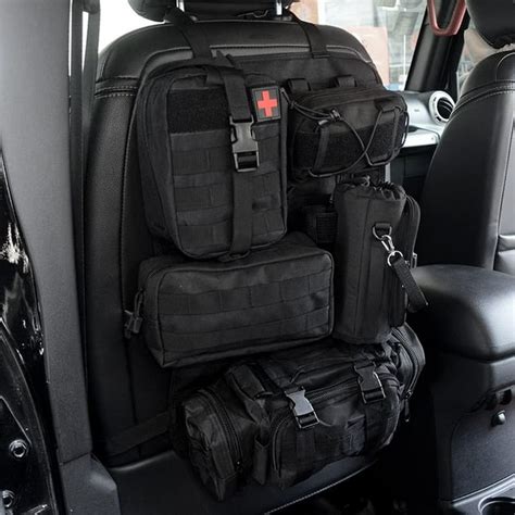 Fencind Universal Tactical Vehicle Seat Back Organizer With 5detachable