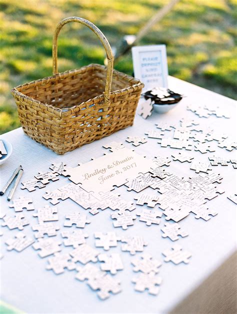 Years later, pop the cork and drink to celebrate a milestone wedding anniversary. Cute Puzzle Guest Book Alternative Photography: Bonnie Sen Photography Read More: http://www ...