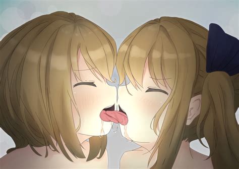 Original Absurdres Artist Request Highres Tagme 2girls Closed Eyes French Kiss From Side